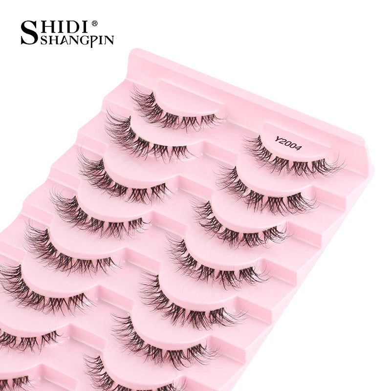 SHIDISHANGPIN 5/10Pairs False Lashes Cat Eye Eyelashes Eyelash Extension 3D Mink Half Lashes Natural Makeup faux Cils maquiagem - Blinksy
